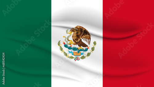 Flag of Mexico. Mexico flag. 3D illustration, vector