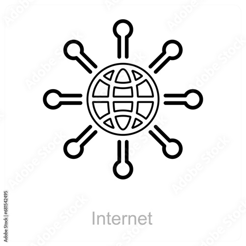Internet and domain icon concept 