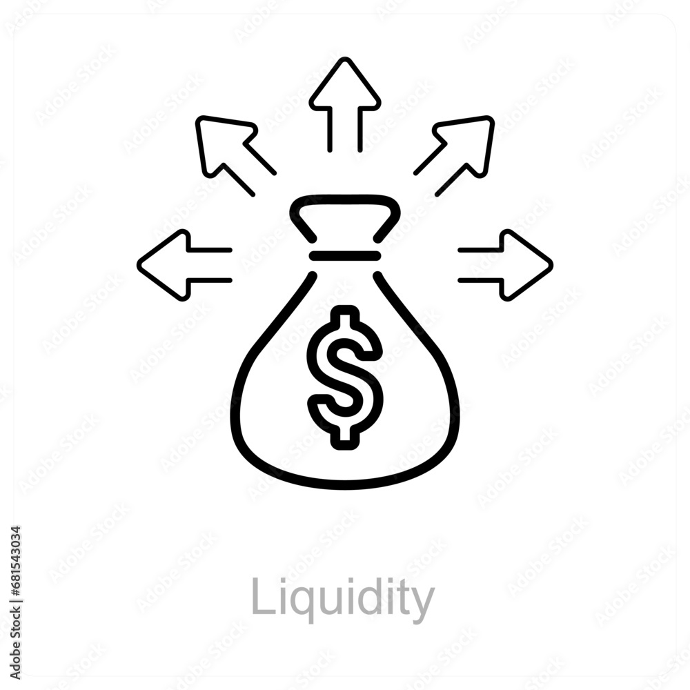 Liquidity and funds icon concept Liquidity and funds icon concept