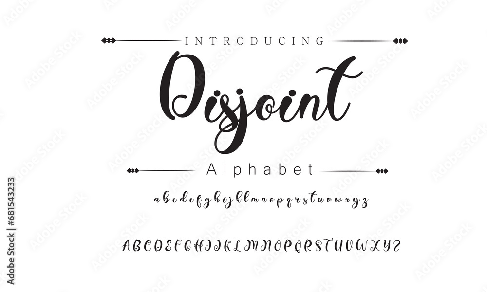 Disjoint Vintage decorative font. Lettering design in retro style with label. Perfect for alcohol labels, logos, shops and many other. - obrazy, fototapety, plakaty 