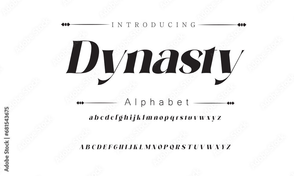 Dynasty Vintage decorative font. Lettering design in retro style with label. Perfect for alcohol labels, logos, shops and many other.