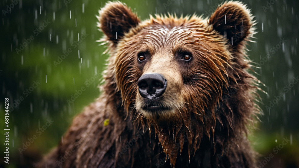 Fototapeta premium bear on a mountain river