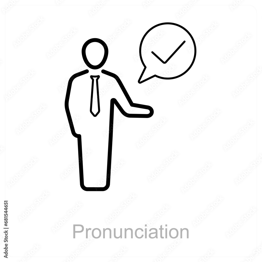 Pronunciation and speak icon concept Pronunciation and speak icon concept