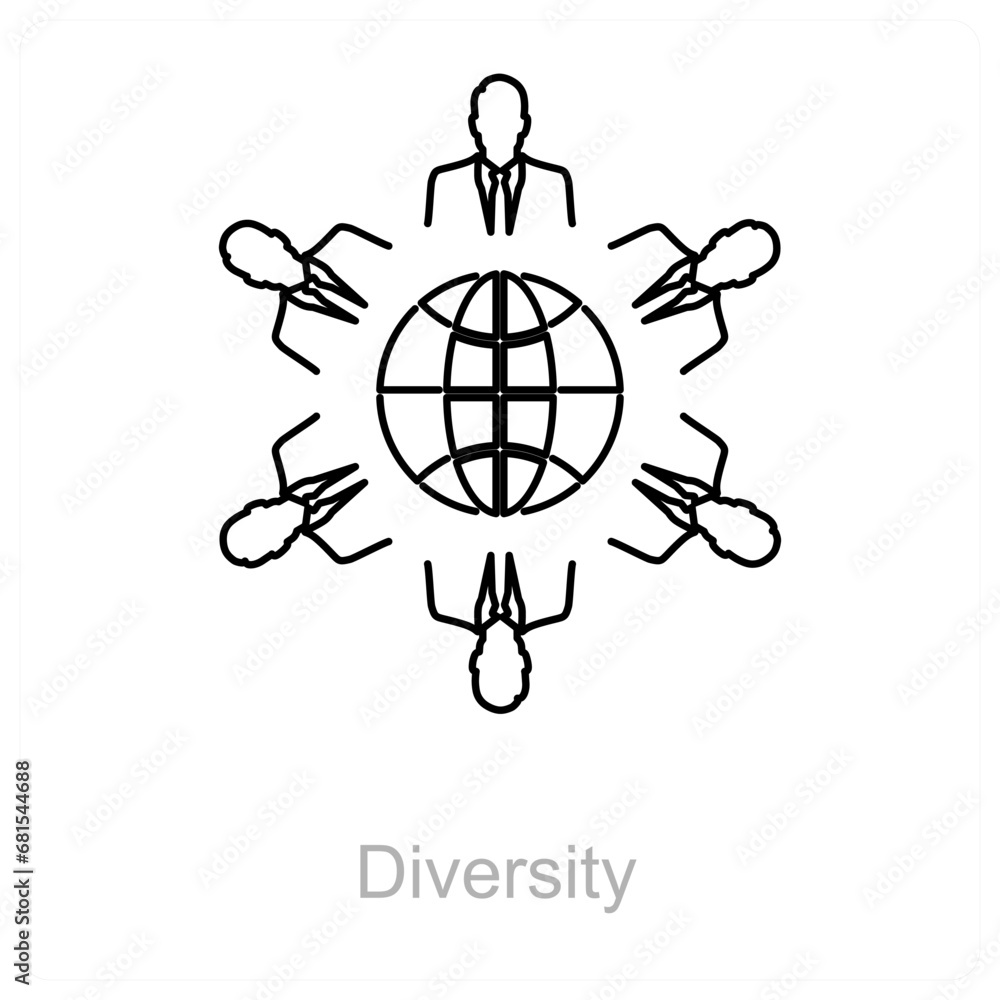 Diversity and combine icon concept Diversity and combine icon concept