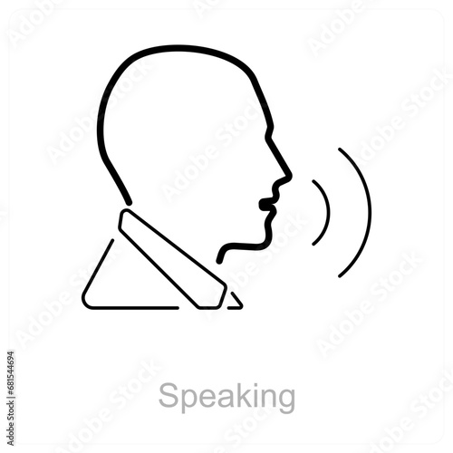 Speaking and say icon concept