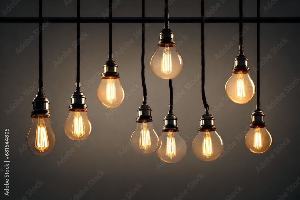 Lighting decor. Retro light bulb filament close up.Illuminated Lighting decor. Retro light bulb filament close up.Illuminated