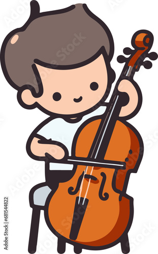 Boy play cello