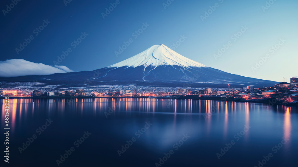 A Large Mountain Reflected in a Lake. Generative Ai A Large Mountain Reflected in a Lake. Generative Ai