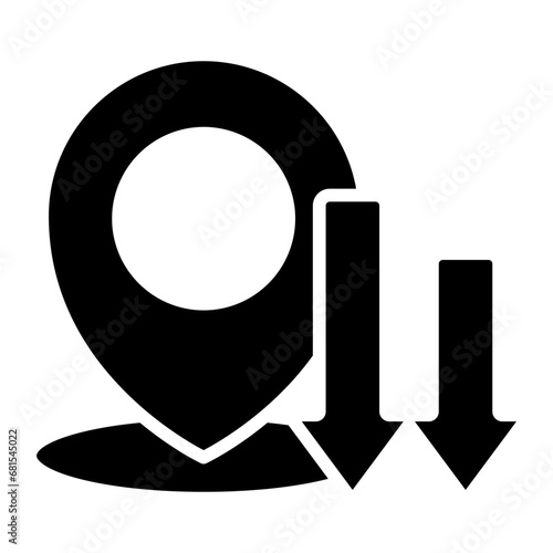 Drop Off glyph icon, related to transportation, ride sharing theme.