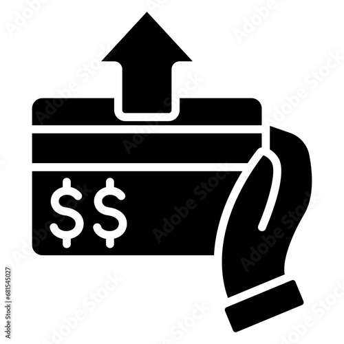 Credit Card glyph icon, related to transportation, ride sharing theme.