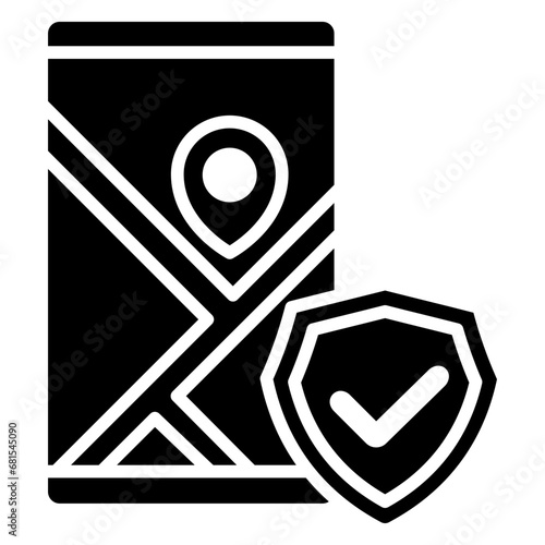 Insurance glyph icon, related to transportation, ride sharing theme.