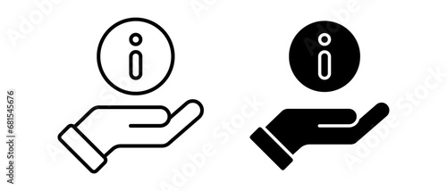 Give information icon vector set. Search results symbol