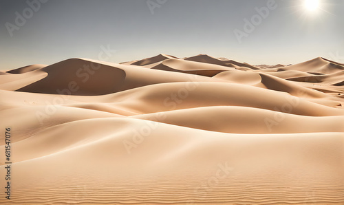 Sunny desert landscape, tranquil beauty