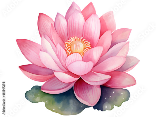 Watercolor Lotus Flower Illustrator Vector