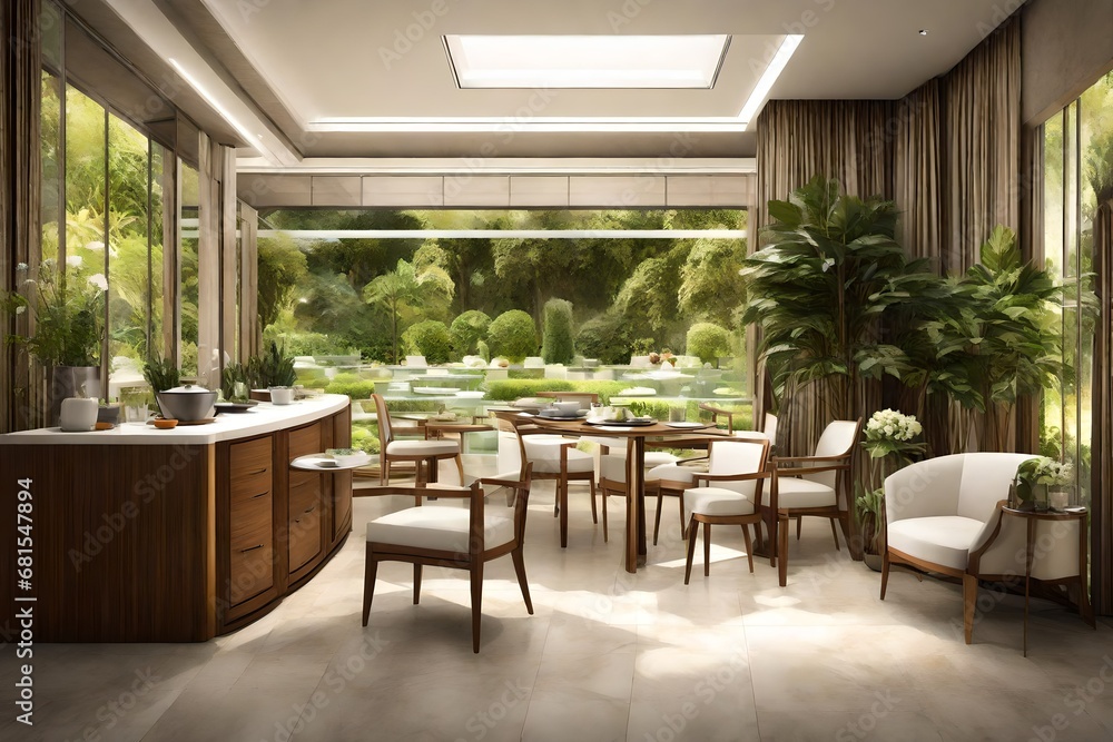 Chair and buffet garden view inter\ior Chair and buffet garden view inter\ior