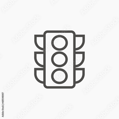 Traffic light icon vector. Road street stoplight symbol