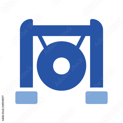 Gong Glyph Blue Icon