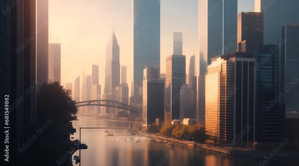 Obraz premium sunset over the city