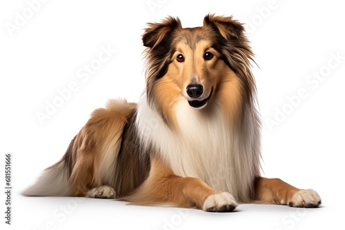 Collie cute dog isolated on white background © Karlaage