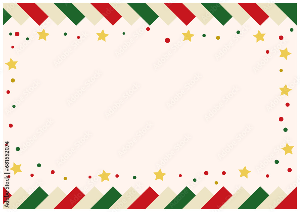 Obraz premium クリスマスフレーム北欧風寄木薄黄背景