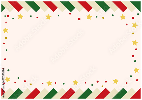 クリスマスフレーム北欧風寄木薄黄背景