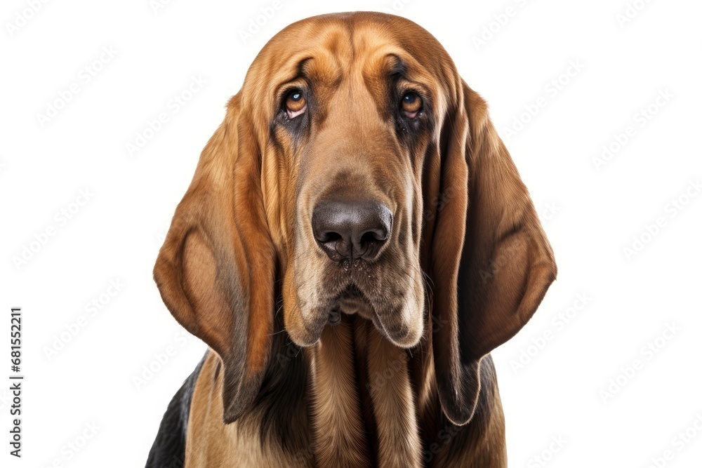Bloodhound cute dog isolated on white background