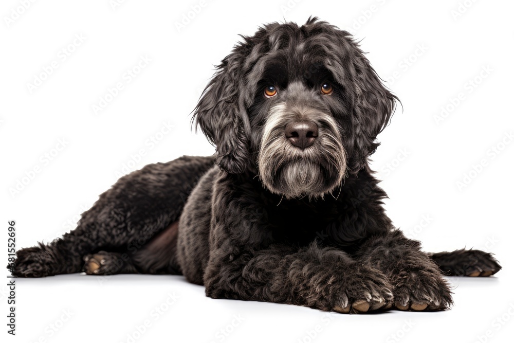 Portuguese Water Dog cute dog isolated on white background Portuguese Water Dog cute dog isolated on white background