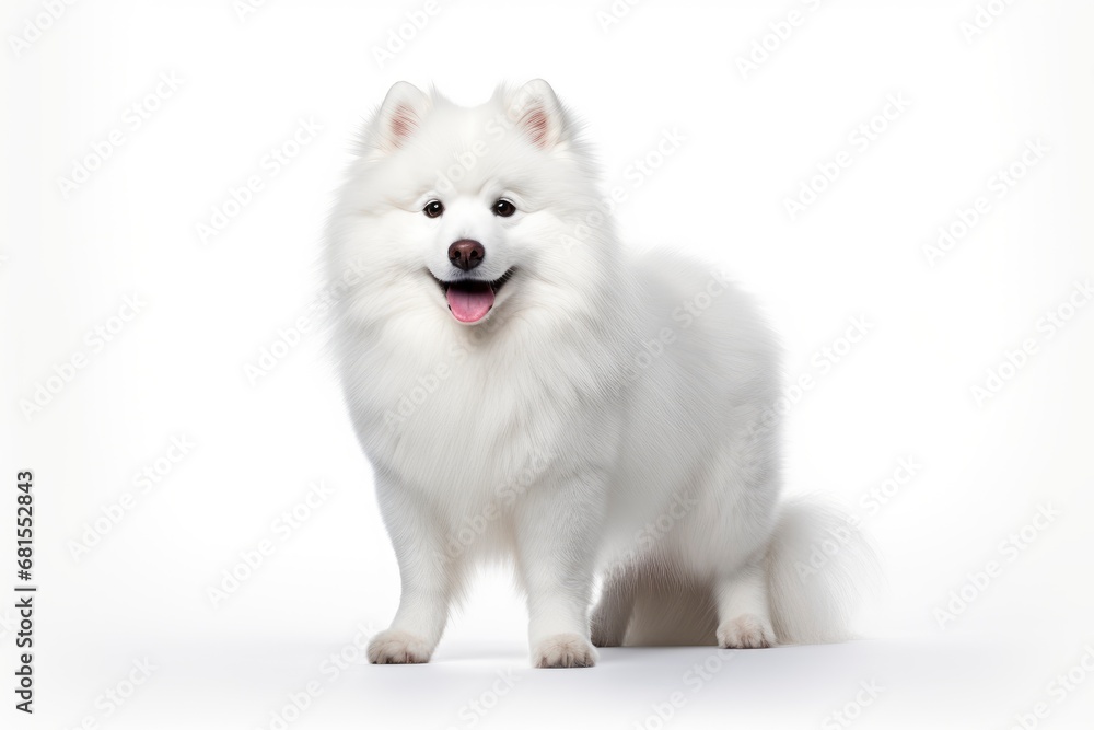 Samoyed cute dog isolated on white background