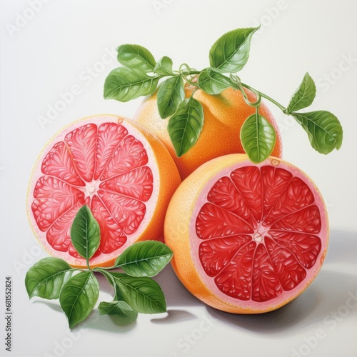 grapefruit detailed watercolor painting fruit vegetable clipart botanical realistic illustration