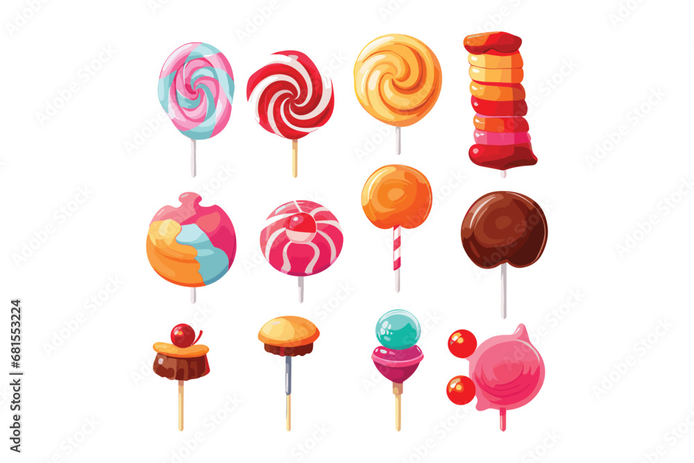 Creative new candy illustration, candy, icon, vector, dessert, food, sweet, birthday, sugar, lollipop, set Creative new candy illustration, candy, icon, vector, dessert, food, sweet, birthday, sugar, lollipop, set