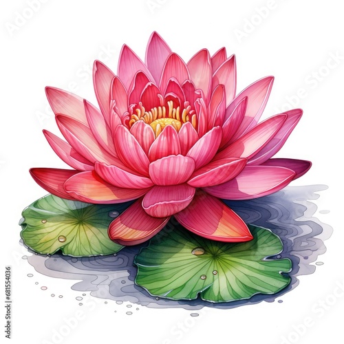 lotus detailed watercolor painting fruit vegetable clipart botanical realistic illustration