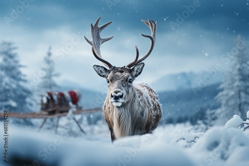 Reindeer in the spring embodying renewal and nature's seasonal beauty