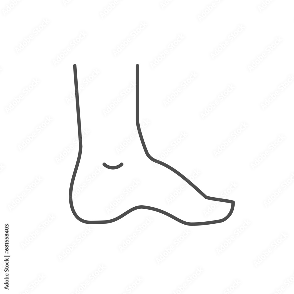Hollow foot line outline icon - obrazy, fototapety, plakaty 