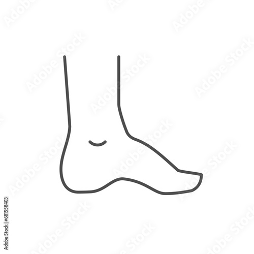 Hollow foot line outline icon
