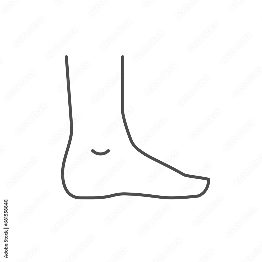 Flat foot line outline icon Flat foot line outline icon