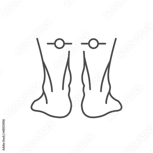 Normal foot position line icon