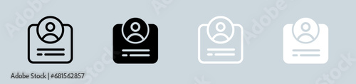 Registration icon set in black and white. New user signs vector illustration.