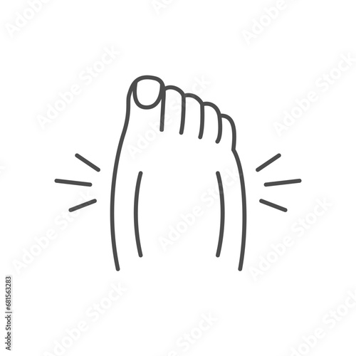 Swollen foot line outline icon