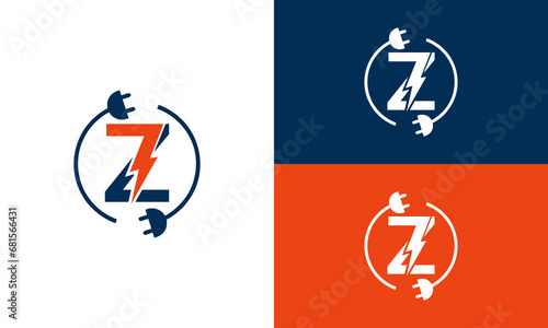collection of initial z lightning logo design vector
