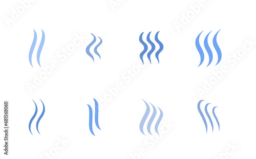 Aroma or smell puff vector icon set