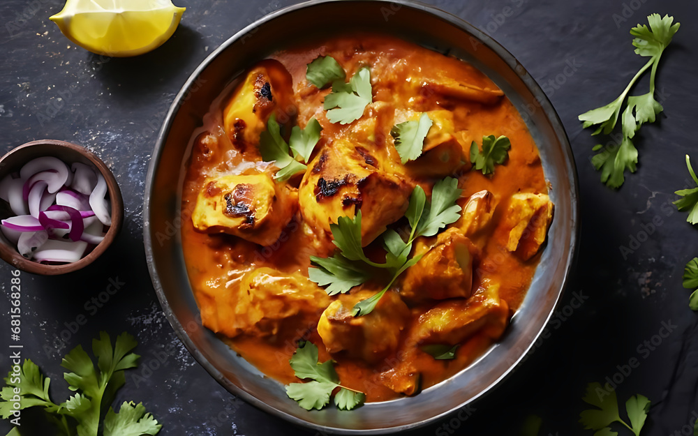 Capture the essence of Chicken Tikka Masala in a mouthwatering food photography shot Generative AI Capture the essence of Chicken Tikka Masala in a mouthwatering food photography shot Generative AI