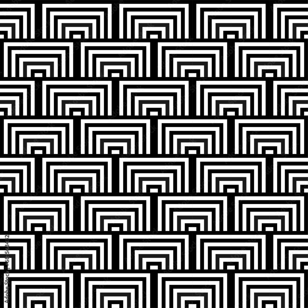Abstract geometric seamless pattern with squares, stripes, lines. Vector background. Black and white texture. Poster for web banner, business presentation, branding package, fabric print, textile Abstract geometric seamless pattern with squares, stripes, lines. Vector background. Black and white texture. Poster for web banner, business presentation, branding package, fabric print, textile