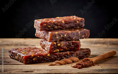 Capture the essence of Pemmican in a mouthwatering food photography shot Generative AI photo