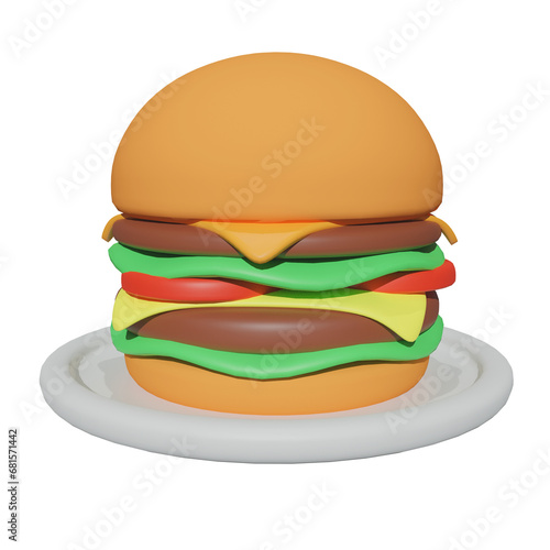 hamburger on a plate photo