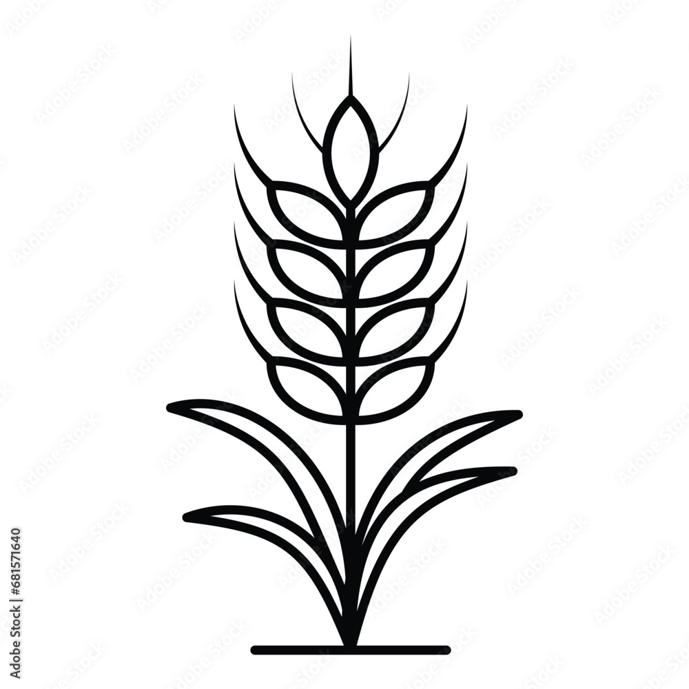 Fototapeta premium Wheat icon design, illustration design