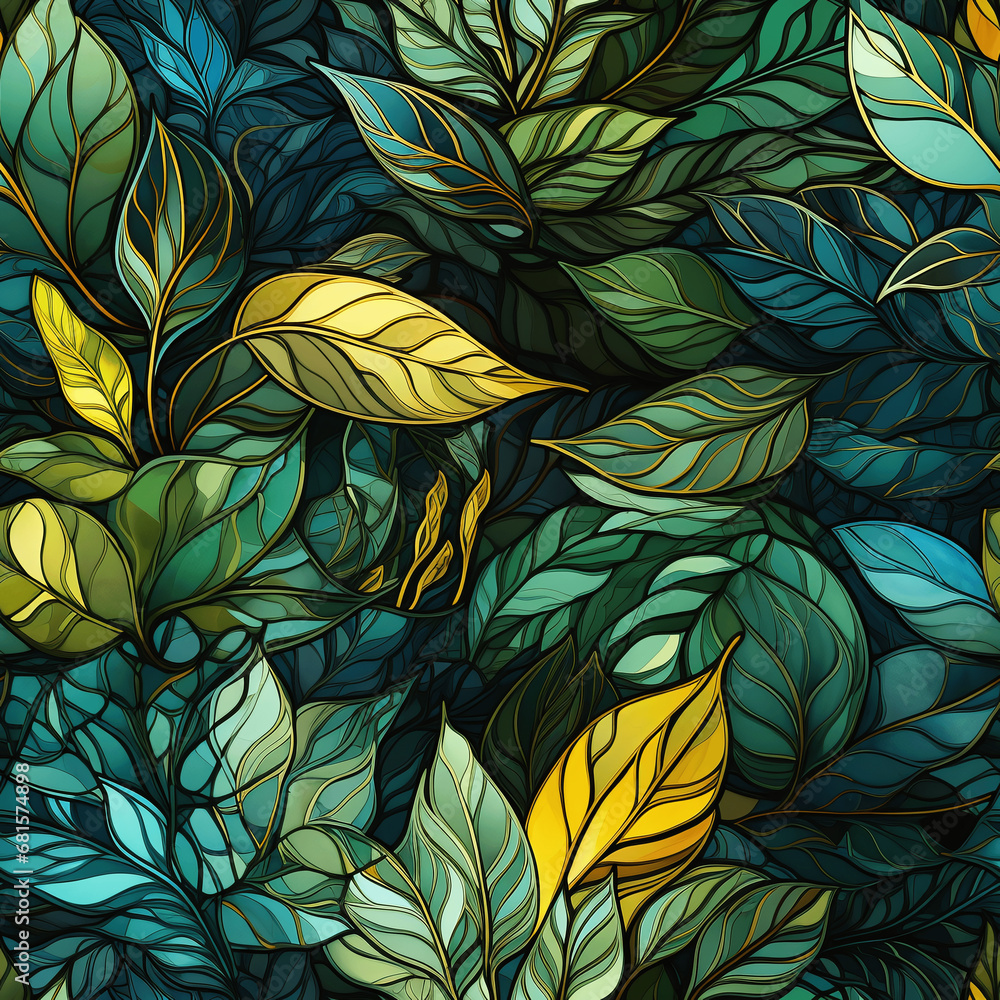 Mosaic template texture of Botanical Mosaic template texture of Botanical