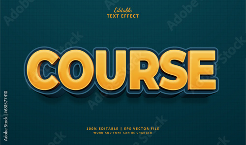 Course Editable Text Effect Style 3d