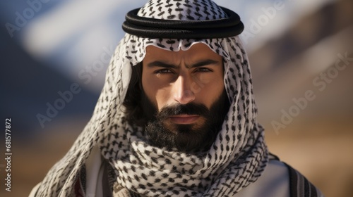 Arabian man in the desert outdoors
