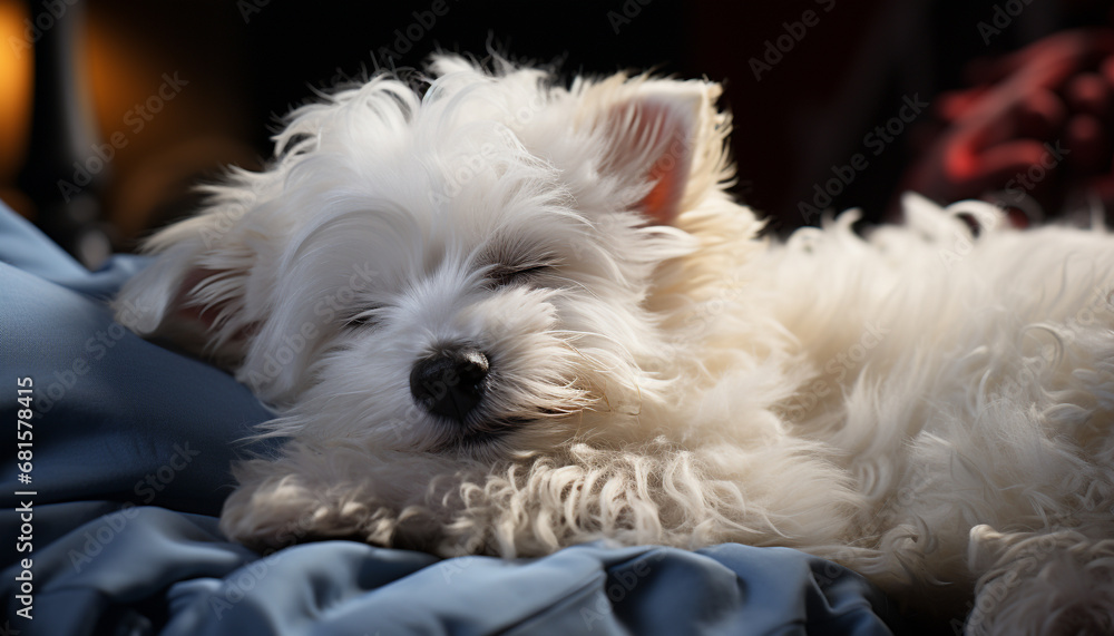 Cute puppy sitting outdoors, looking at camera with playful charm generated by AI Cute puppy sitting outdoors, looking at camera with playful charm generated by AI