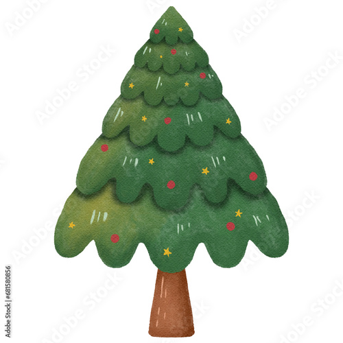 Christmas tree decorated with beautiful lights